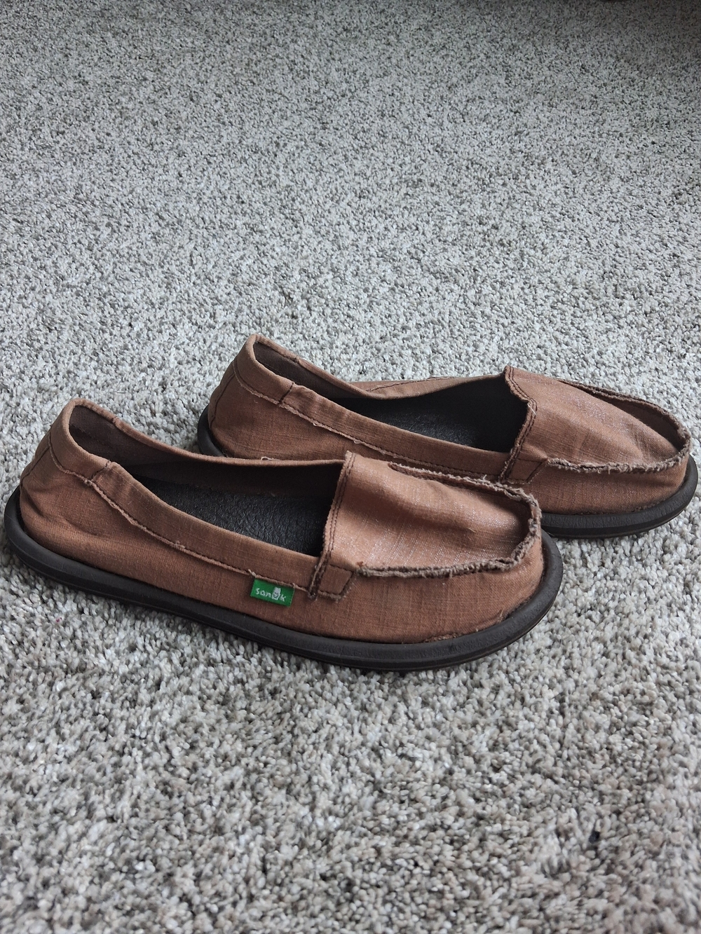 Sanuk Women's Brown Slip-On Canvas Loafers